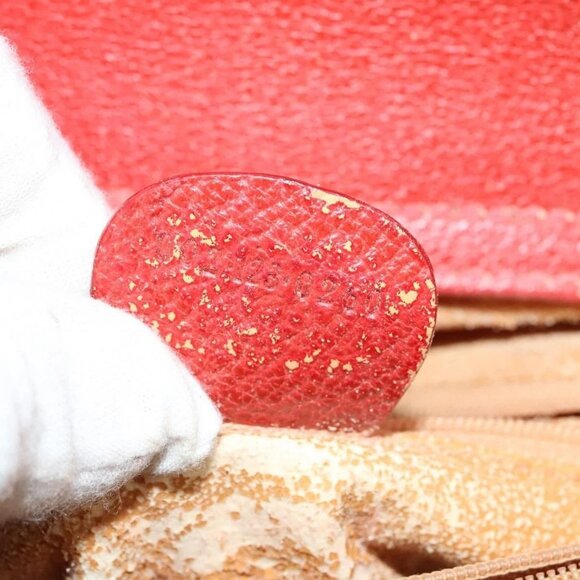 GUCCI Bamboo Hand Bag Leather Red Gold - Picture 11 of 15